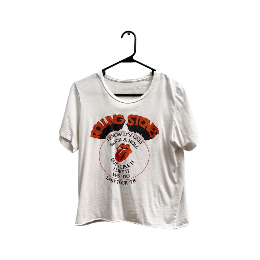 American Eagle Rolling Stones Cropped Band Tee, Size S